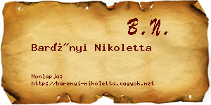 Barényi Nikoletta névjegykártya